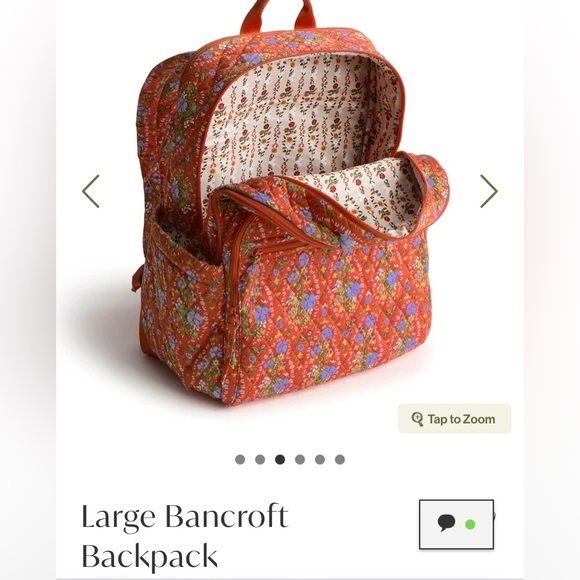 NEW Vera Bradley Large Bancroft Backpack in Garden Paisley! - Picture 3 of 10